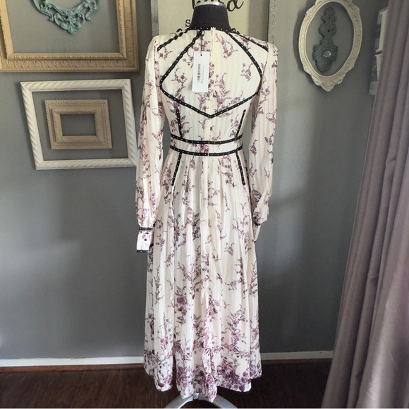 Karen Millen x Lydia Millen Floral Stud Trim Drama Maxi Dress - Picture 6 of 11